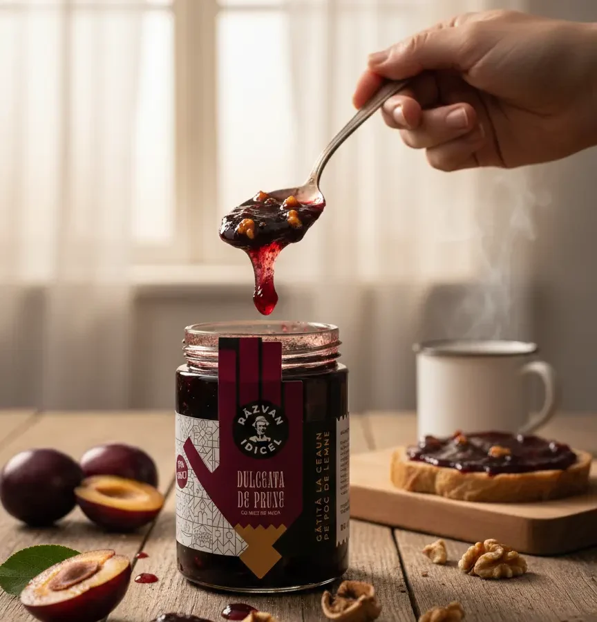 Dulceata de prune cu miez de nuca