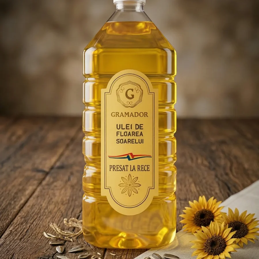 Ulei din floarea soarelui presat la rece