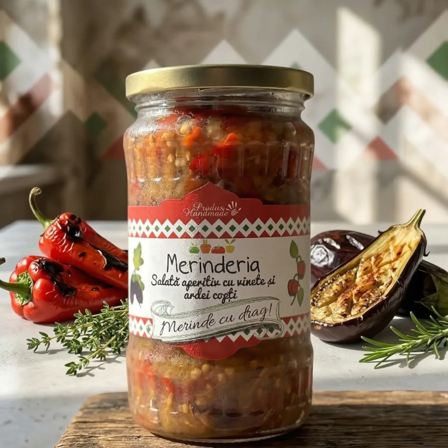 Salata aperitiv de vinete si ardei copt