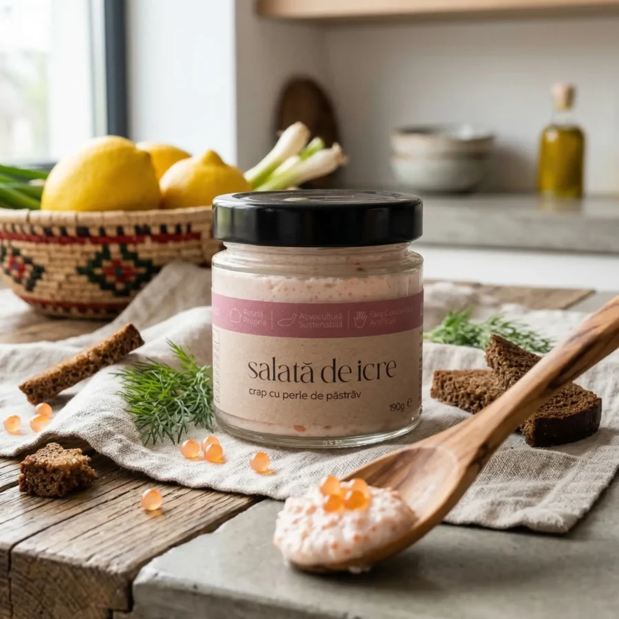 Sala de icre crap cu perle de pastrav